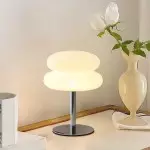 Josie Cream Glass Bauhaus Style Table Lamp