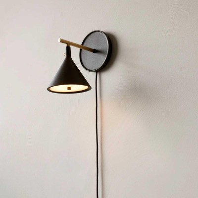 Anoushka Minimalist Black Cast Wall Sconce Anoushka Minimalist Black Cast Wall Sconce