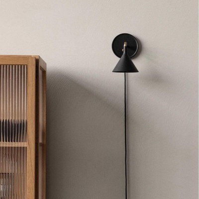 Anoushka Minimalist Black Cast Wall Sconce Anoushka Minimalist Black Cast Wall Sconce
