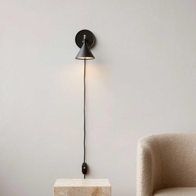 Anoushka Minimalist Black Cast Wall Sconce Anoushka Minimalist Black Cast Wall Sconce