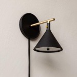 Anoushka Minimalist Black Cast Wall Sconce Anoushka Minimalist Black Cast Wall Sconce