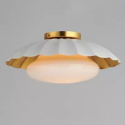 Christopher Rustic Gold Scallop Flush Mount Ceiling Light