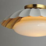Christopher Rustic Gold Scallop Flush Mount Ceiling Light