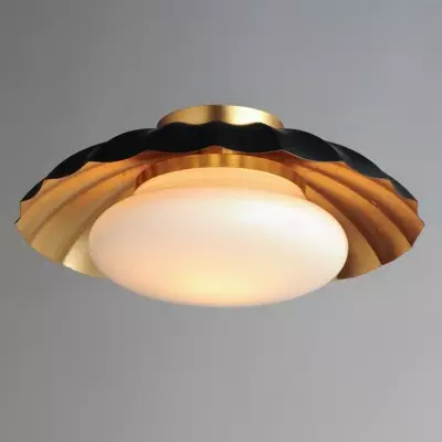 Christopher Rustic Gold Scallop Flush Mount Ceiling Light