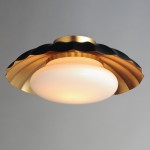 Christopher Rustic Gold Scallop Flush Mount Ceiling Light