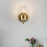 Ivanov Vintage Antique Brass Glass Wall Light