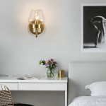 Ivanov Vintage Antique Brass Glass Wall Light