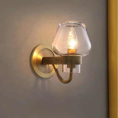 Ivanov Vintage Antique Brass Glass Wall Light Ivanov Vintage Antique Brass Glass Wall Light