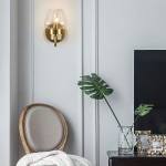 Ivanov Vintage Antique Brass Glass Wall Light