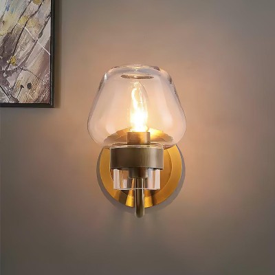 Ivanov Vintage Antique Brass Glass Wall Light Ivanov Vintage Antique Brass Glass Wall Light