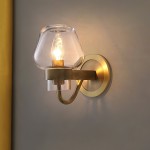 Ivanov Vintage Antique Brass Glass Wall Light
