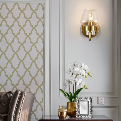 Ivanov Vintage Antique Brass Glass Wall Light Ivanov Vintage Antique Brass Glass Wall Light