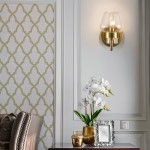 Ivanov Vintage Antique Brass Glass Wall Light