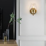 Ivanov Vintage Antique Brass Glass Wall Light