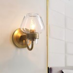 Ivanov Vintage Antique Brass Glass Wall Light
