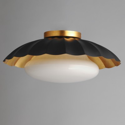 Christopher Rustic Gold Scallop Flush Mount Ceiling Light