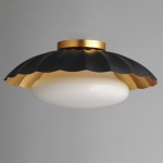 Christopher Rustic Gold Scallop Flush Mount Ceiling Light
