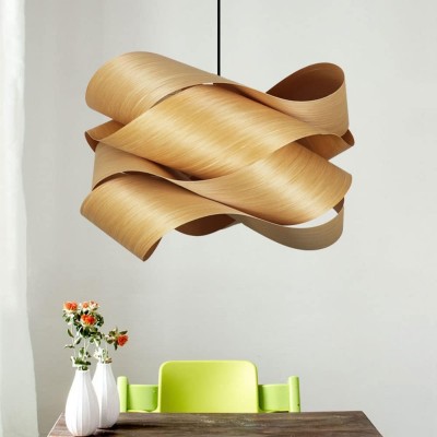 Alma Natural Wood Link Suspension Pendant Light