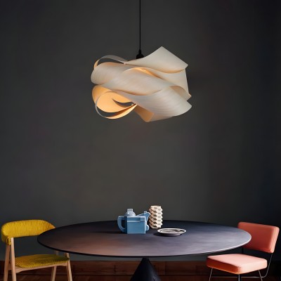 Alma Natural Wood Link Suspension Pendant Light
