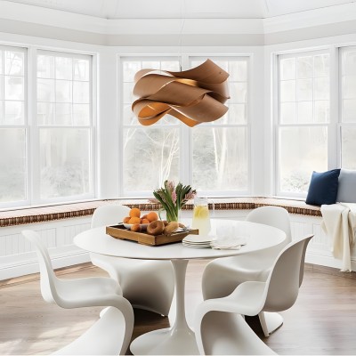 Alma Natural Wood Link Suspension Pendant Light