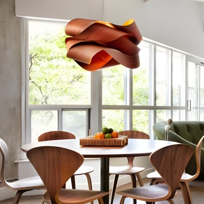 Alma Natural Wood Link Suspension Pendant Light