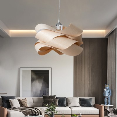 Alma Natural Wood Link Suspension Pendant Light