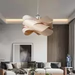 Alma Natural Wood Link Suspension Pendant Light Alma Natural Wood Link Suspension Pendant Light