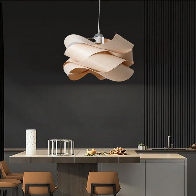 Alma Natural Wood Link Suspension Pendant Light