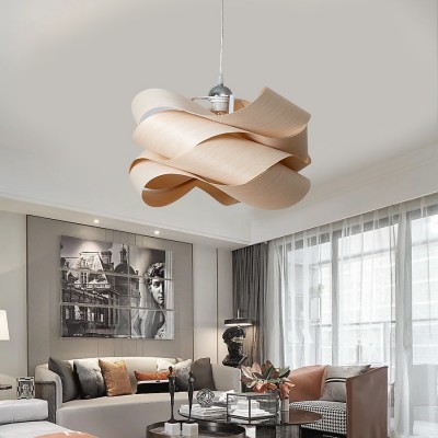 Alma Natural Wood Link Suspension Pendant Light
