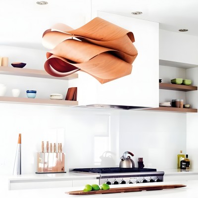 Alma Natural Wood Link Suspension Pendant Light