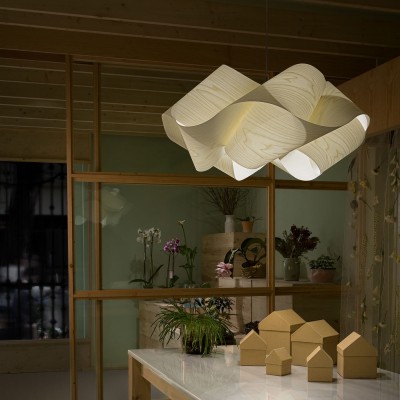 Alma Natural Wood Link Suspension Pendant Light