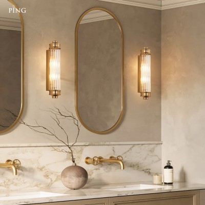 Raelin Retro Cylindrical Ribbed Glass Sconce Raelin Retro Cylindrical Ribbed Glass Sconce