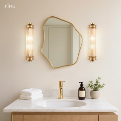 Raelin Retro Cylindrical Ribbed Glass Sconce Raelin Retro Cylindrical Ribbed Glass Sconce