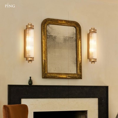 Raelin Retro Cylindrical Ribbed Glass Sconce Raelin Retro Cylindrical Ribbed Glass Sconce