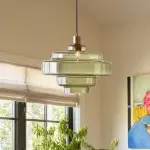 Yves Contemporary Tiered Green Glass Pendant Light