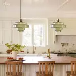 Yves Contemporary Tiered Green Glass Pendant Light