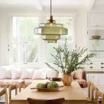 Thalys Brushed Gold Clear Glass Shade Pendant Light