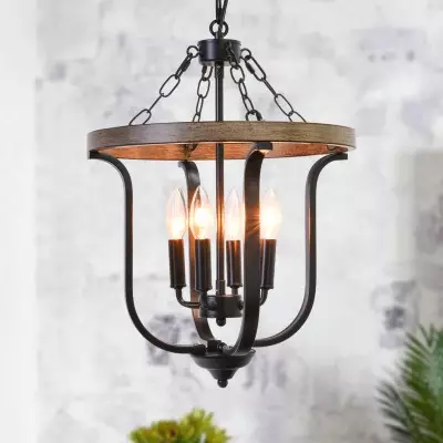 Richardson Industrial Black Wrought Iron Cage Pendant Light Richardson Industrial Black Wrought Iron Cage Pendant Light