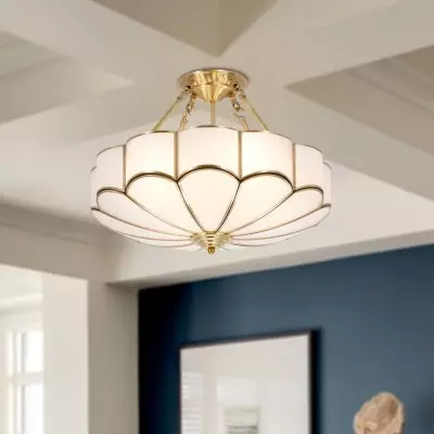 Palmer Retro Acrylic Flower Semi Flush Mount Chandelier