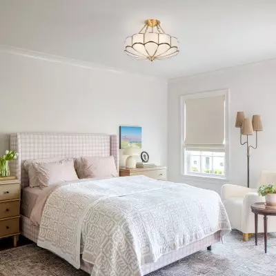 Palmer Retro Acrylic Flower Semi Flush Mount Chandelier