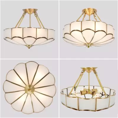 Palmer Retro Acrylic Flower Semi Flush Mount Chandelier