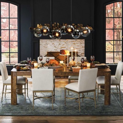 Malley Modern 8-Light Black Globe Glass Chandelier Malley Modern 8-Light Black Globe Glass Chandelier