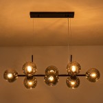 Malley Modern 8-Light Black Globe Glass Chandelier Malley Modern 8-Light Black Globe Glass Chandelier