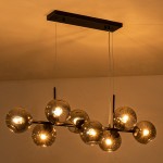 Malley Modern 8-Light Black Globe Glass Chandelier Malley Modern 8-Light Black Globe Glass Chandelier