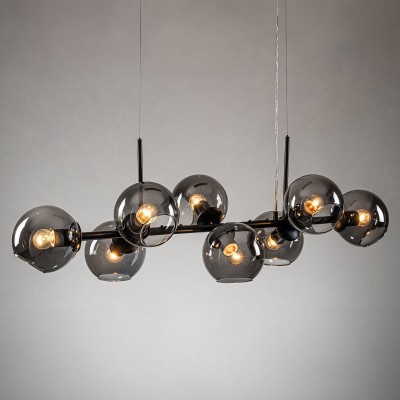 Malley Modern 8-Light Black Globe Glass Chandelier Malley Modern 8-Light Black Globe Glass Chandelier