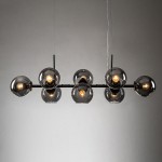 Malley Modern 8-Light Black Globe Glass Chandelier Malley Modern 8-Light Black Globe Glass Chandelier