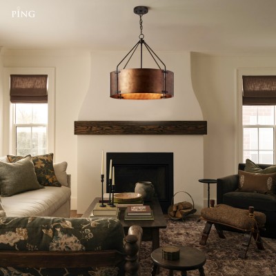 Ojaswi Rustic Bronze Industrial Pendant Light with Drum Shade Ojaswi Rustic Bronze Industrial Pendant Light with Drum Shade