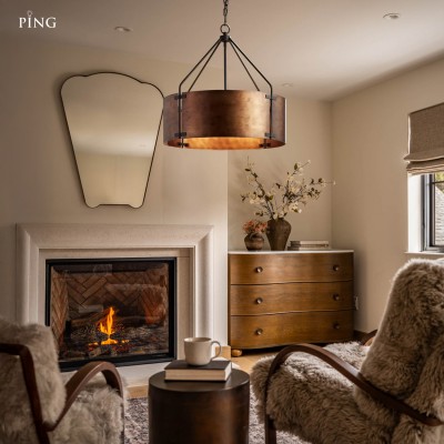 Ojaswi Rustic Bronze Industrial Pendant Light with Drum Shade Ojaswi Rustic Bronze Industrial Pendant Light with Drum Shade