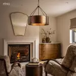 Ojaswi Rustic Bronze Industrial Pendant Light with Drum Shade