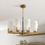 Lune Farmhouse Milk Glass Cylindrical Shade Chandelier Lune Farmhouse Milk Glass Cylindrical Shade Chandelier